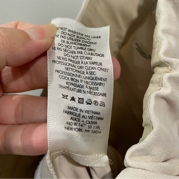 Alice + Olivia Tapered Leg Joggers Trousers Elasticated Ankle Pants Cream Size L - Picture 8 of 8